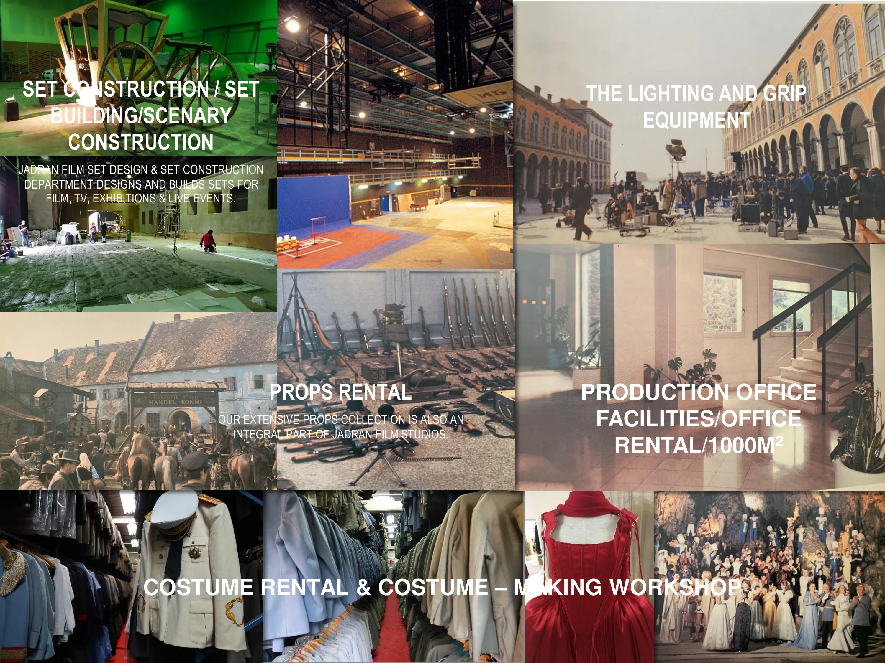 Jadran Film production services collage