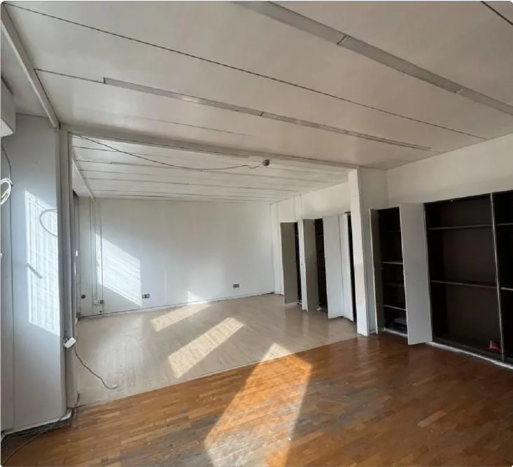 Wood floor room with natural light
