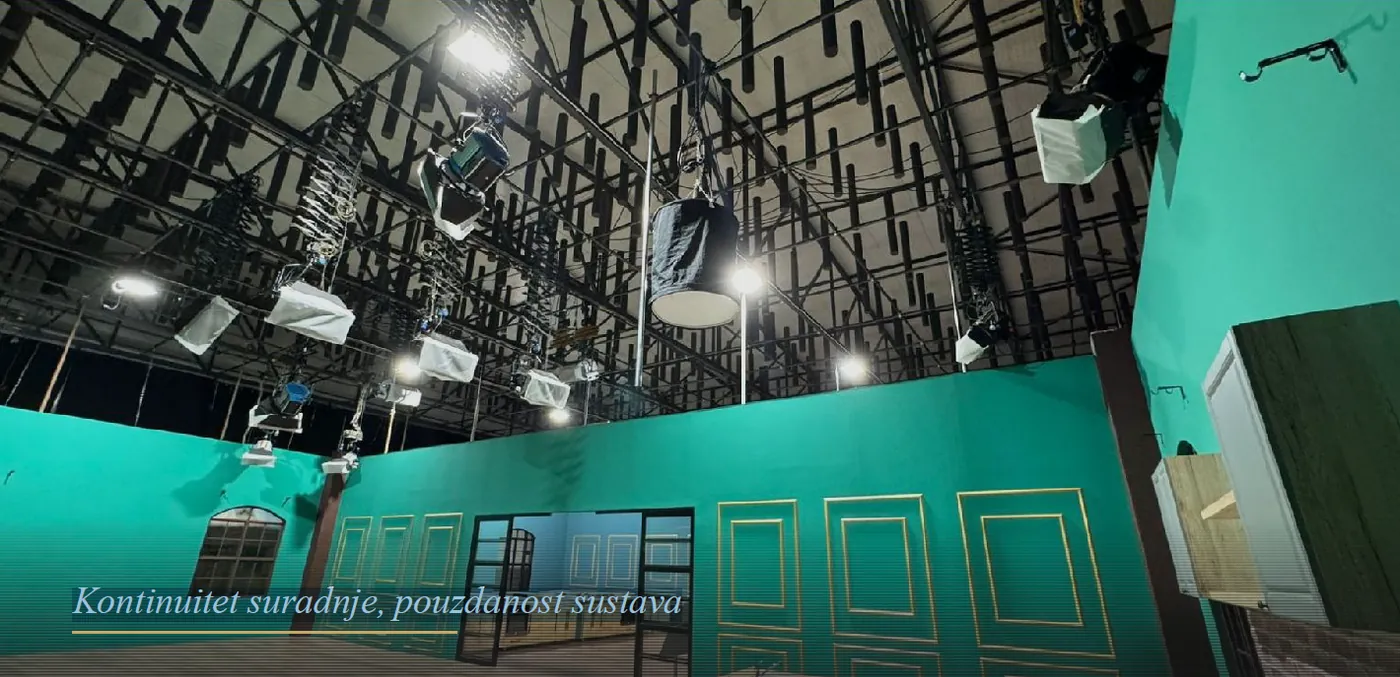 Studio 9 television set and lighting grid views